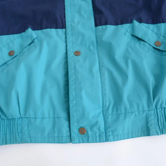 Vintage 80S American Weekend Teal And Blue Zip Up Nautical Lightweight Jacket M - Picture 10 of 15